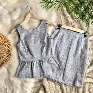 H&M Light Blue 2 Piece Scallop Jacquard Set 4 S